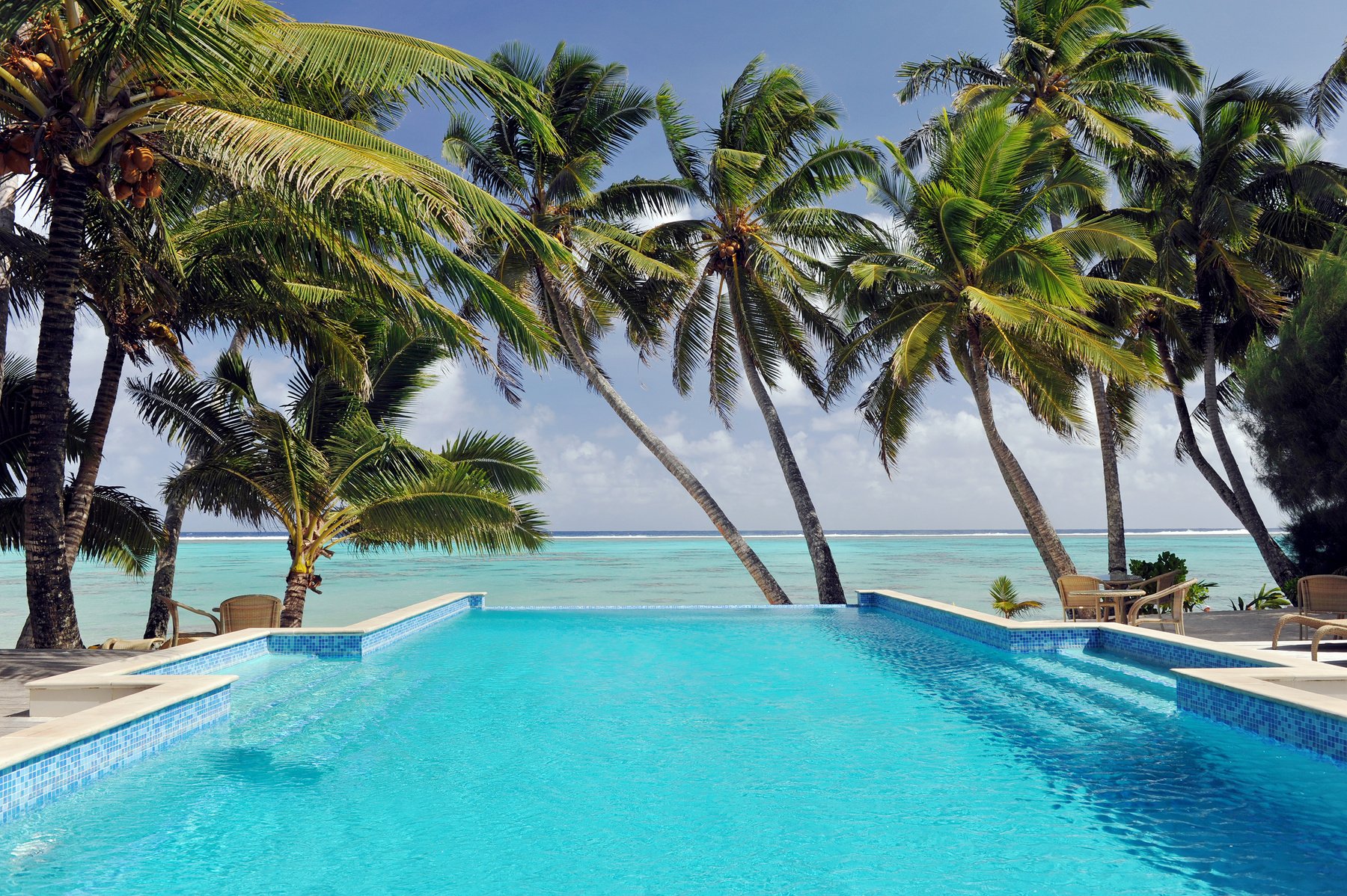 Luxury hotel pool